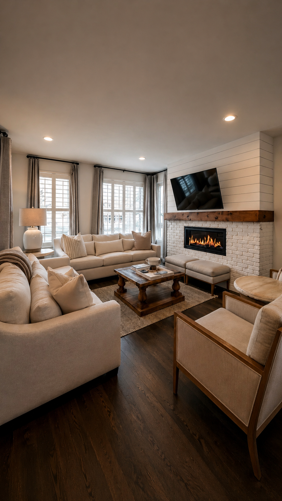 Traditional living room before redesign